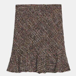 NWT Theory Diagonal Mini Skirt in Wool-Blend Tweed